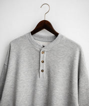 オーバーサイズ 裏毛ヘンリーネック長袖スウェット 15436 【セットアップ可能】