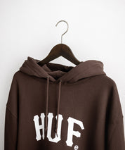 HUF ハフ ARCH P/O HOODIE オーバーサイズアーチロゴプリント裏起毛プルオーバーパーカー 15020