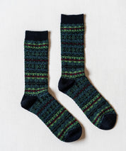 ANONYMOUSISM アノニマスイズム 日本製 国産 Reverse FailrIsle JQ Crew リバースフェアアイルクルー丈ジャカードスニーカーソックス 15398