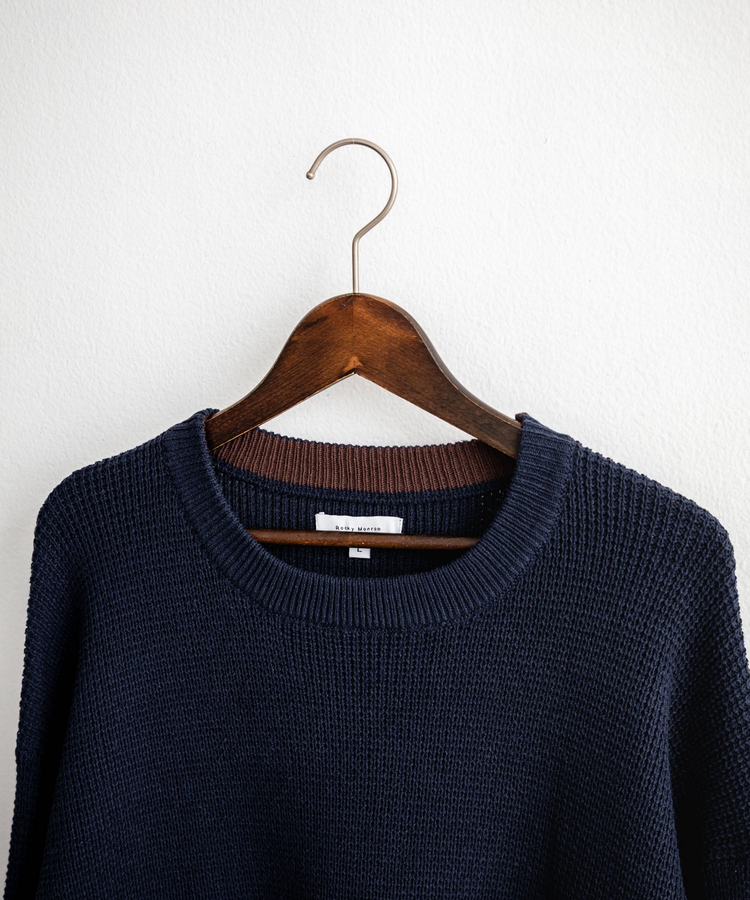 オーバーサイズ配色リブワッフルニットプルオーバーセーター	14546