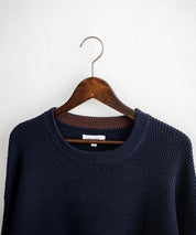 オーバーサイズ配色リブワッフルニットプルオーバーセーター	14546