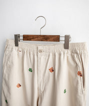 HOUSTON TWILL ALLOVER EMB EASY PANTS コットンツイル総柄刺繍イージーテーパードチノパンツ 16178