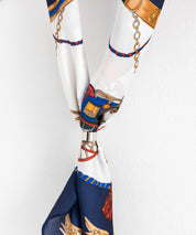 新色追加 スカーフリング付き 大判サイズ総柄スカーフ 12688