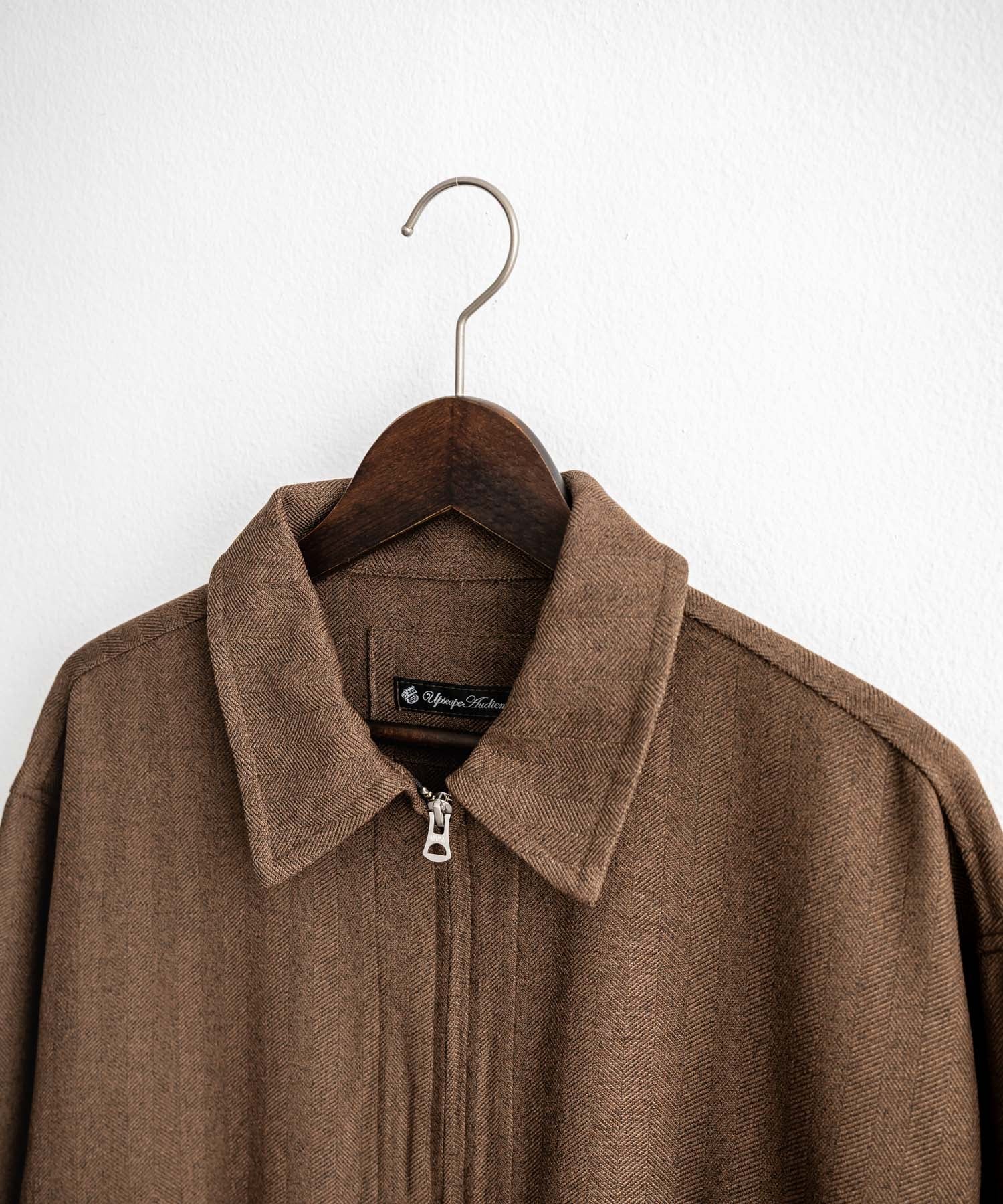 Upscape Audience アップスケープオーディエンス 日本製 国産 LANATEC ラナテック TECH メランジヘリンボンツイード 襟付きショートブルゾン AUD7364 14968