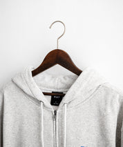HUF ハフ ALL CAPS F/Z HOODIE オーバーサイズ裏起毛ワンポイントロゴ刺繍フルジップパーカー 15058