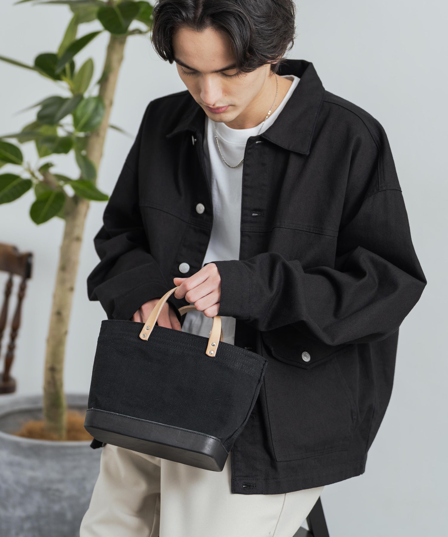 Butler Verner Sails バトラーバーナーセイルズ 日本製 国産 モールドレザーセルビッチキャンバス-ランチトート JI-2712 12319