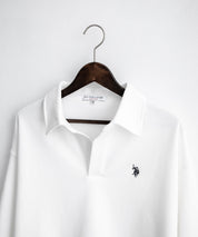 U.S.POLO ASSN. ユーエスポロアッスン 襟付きキーネックダンボールスウェット/スキッパー長袖トレーナー 16455