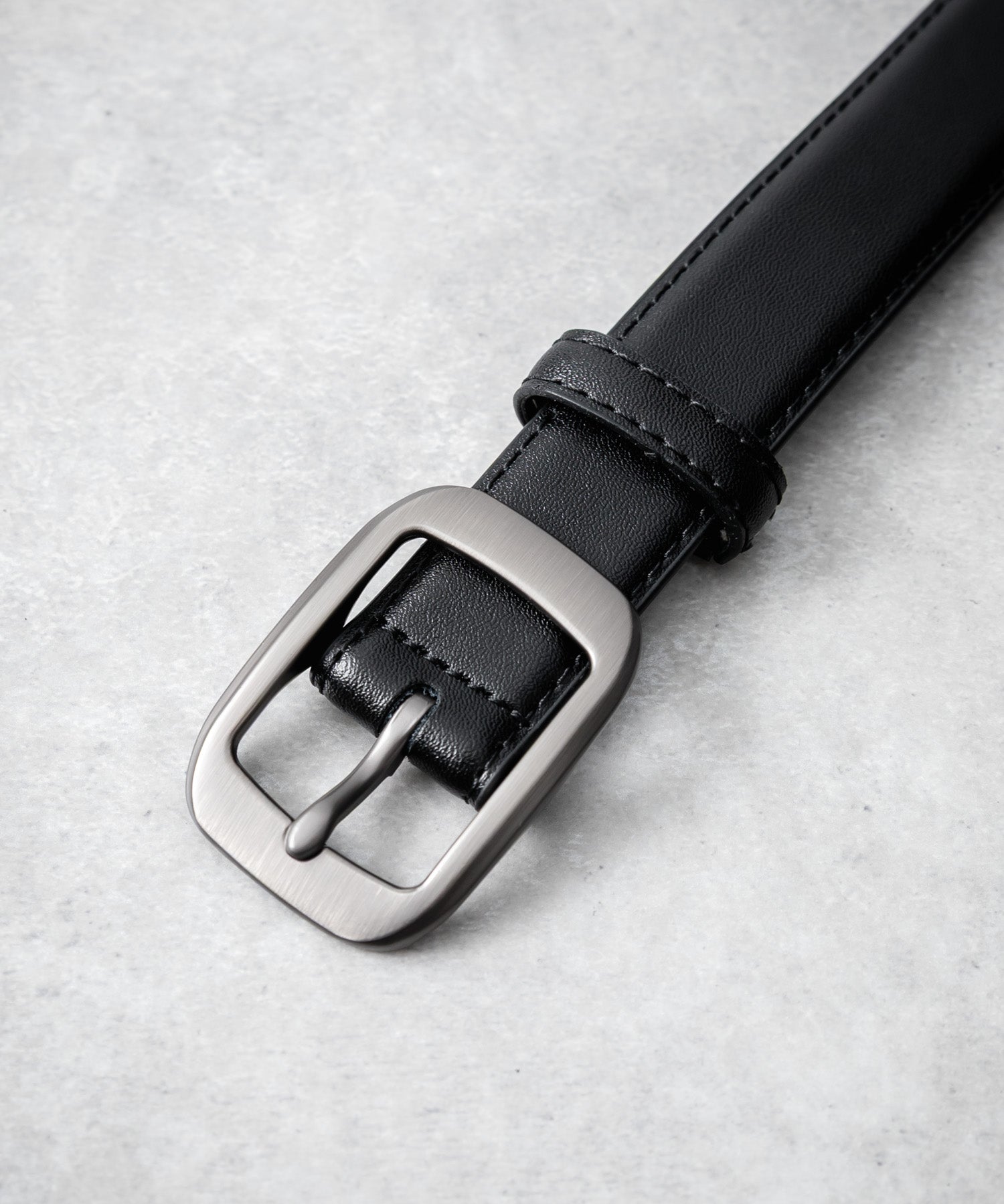 リアルレザー 本革 マットスクエアバックルベルト 15730