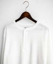 オーバーサイズ T/Cワッフルヘンリーネック長袖Tシャツ 14620