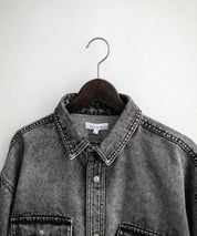 ヴィンテージライク オーバーサイズデニムワークシャツジャケット 15379