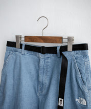 THE NORTH FACE WHITE LABEL BRIS DENIM SHORTS ロゴ刺繍ワイドデニムイージーショートパンツ 16164