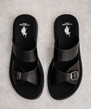 新色追加 U.S. POLO ASSN. ユーエスポロアッスン ワンポイントロゴ入りフェイクレザーワンベルトバックルサンダル 14692