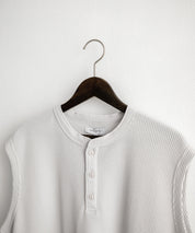 オーバーサイズ T/Cワッフルヘンリーネックタンクトップ 15577