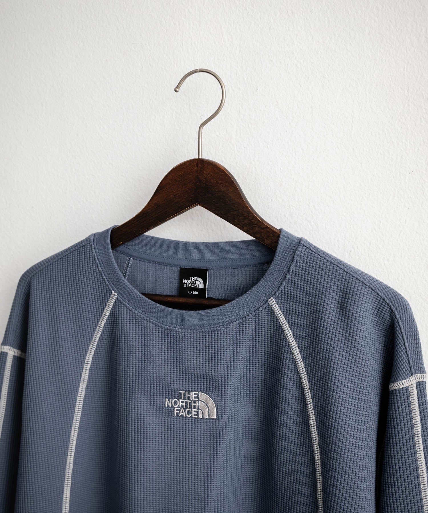 THE NORTH FACE ザ・ノースフェイス M'S SERRA L/S R/TEE ワンポイントロゴ刺繍ワッフル長袖Tシャツ 15889