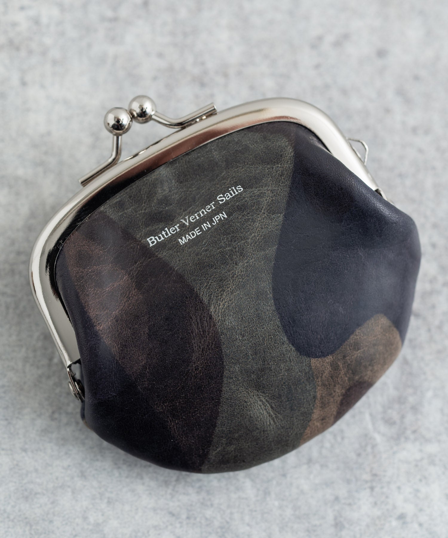 Butler Verner Sails バトラーバーナーセイルズ 日本製 国産迷彩イタリアンレザーがま口小銭入れ JW-2555 11044