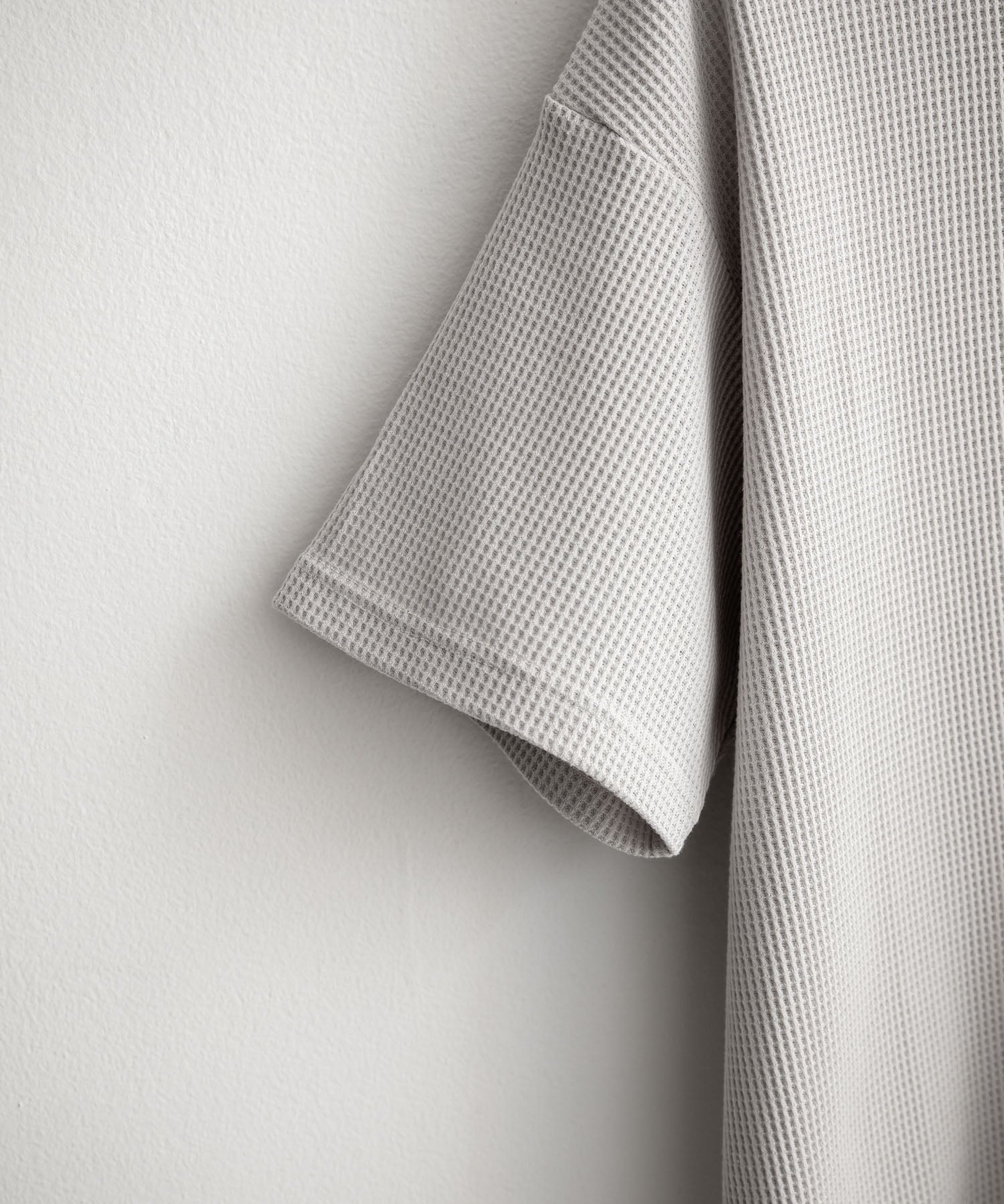 オーバーサイズ T/Cワッフルヘンリーネック半袖Tシャツ 15578