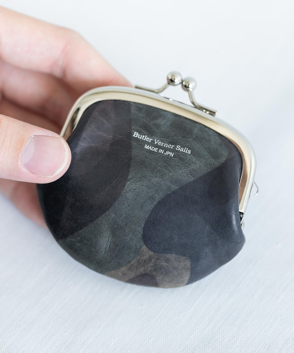 Butler Verner Sails バトラーバーナーセイルズ 日本製 国産迷彩イタリアンレザーがま口小銭入れ JW-2555 11044