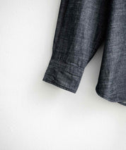 Upscape Audience アップスケープオーディエンス 日本製 国産 「備中備後」6オンスセルヴィッチ 白耳デニム釦ダウンボクシーAライン長袖シャツ AUD6703 15608