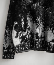 オーバーサイズ5Gジャガード編みアブストラクト柄クルーネックニットセーター 15193