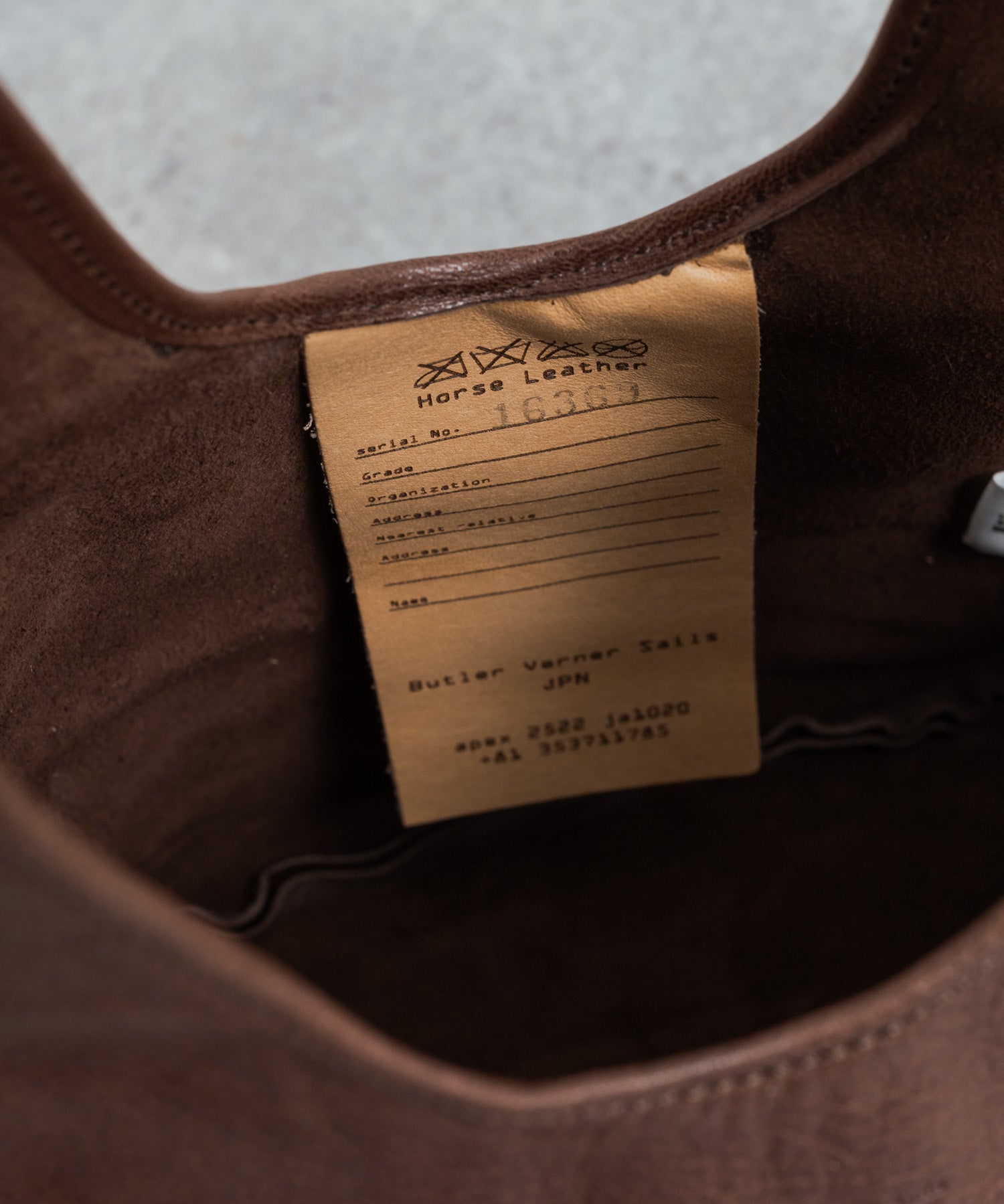 Butler Verner Sails バトラーバーナーセイルズ 日本製 国産 馬革シンプルミニトート JA-2664-22 12316