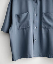 接触冷感 オーバーサイズとろみショート丈半袖シャツ/短丈ハーフスリーブシャツ 15366