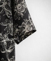 Upscape Audience アップスケープオーディエンス 日本製 国産 オーバーサイズ 丹後ライトアムンゼン 梨地 捺染マシンプリント半袖開襟シャツ AUD6608 14694