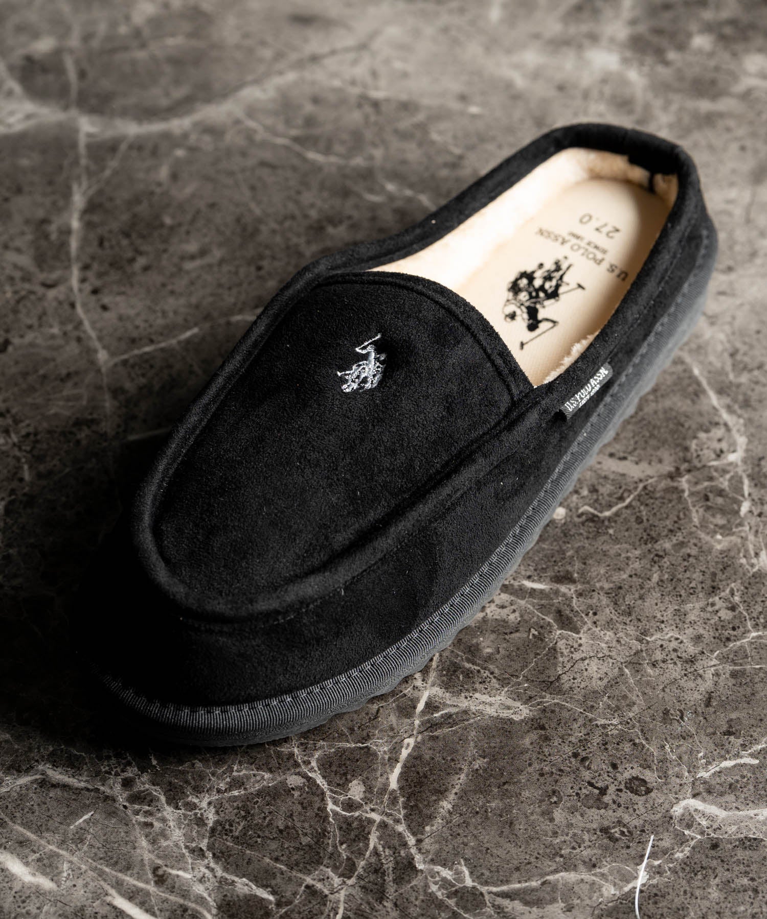 U.S.POLO ASSN. ユーエスポロアッスン ボアライニングスライド スリッポン/ワンポイントロゴモカシンシューズ 14933