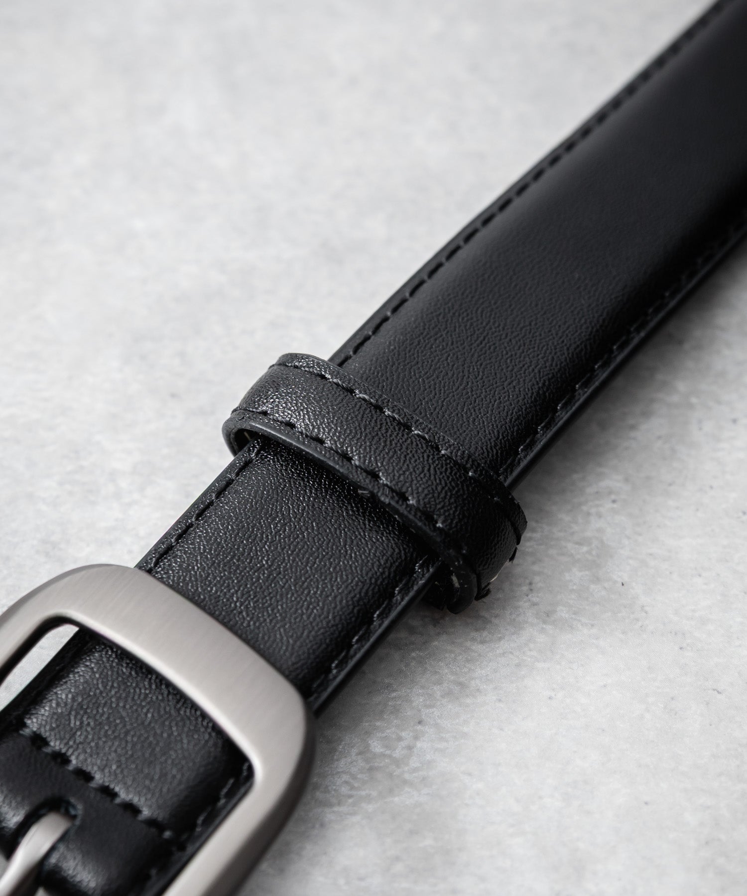 リアルレザー 本革 マットスクエアバックルベルト 15730