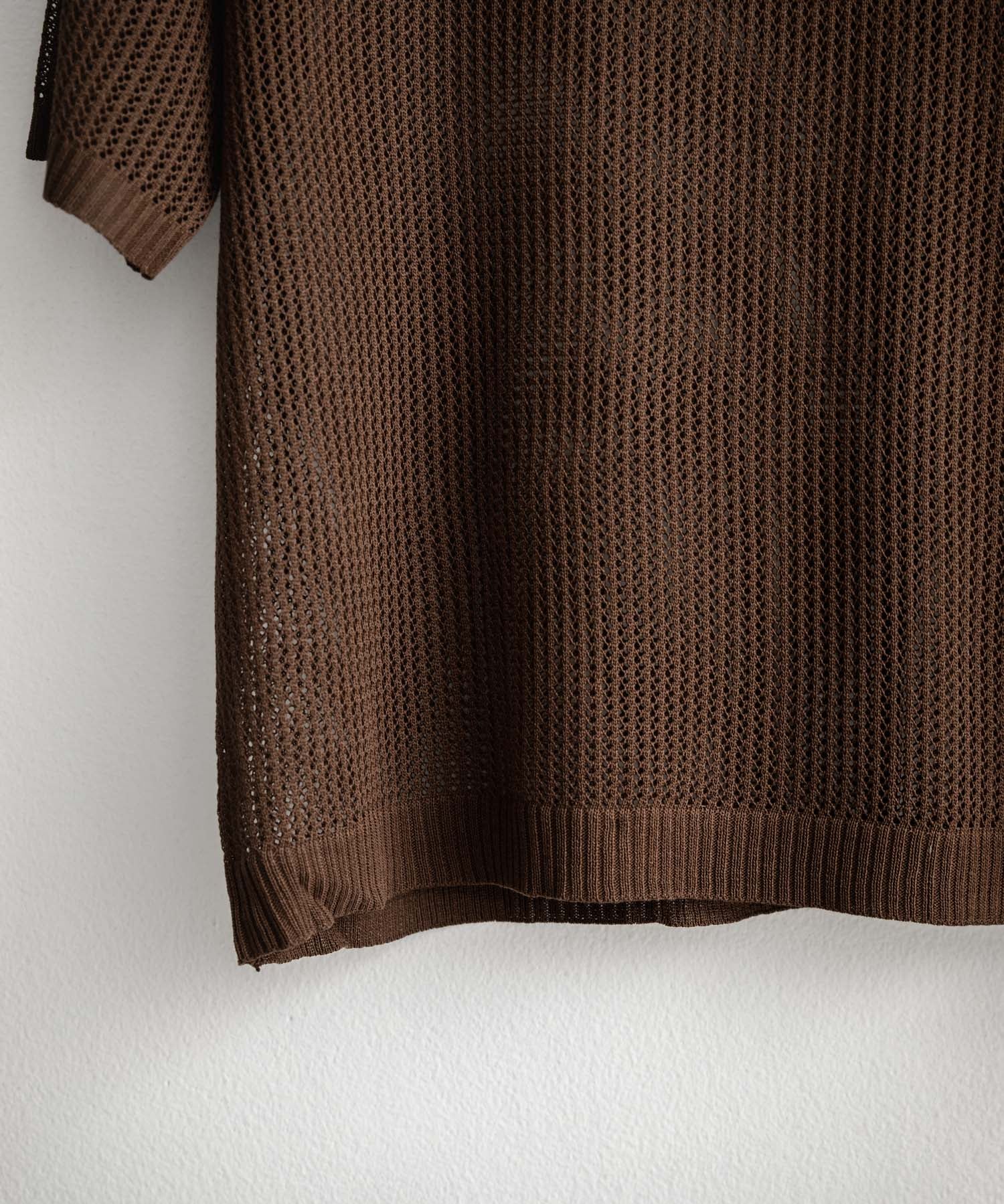 U.S. POLO ASSN. ユーエスポロアッスン W's ワンポイントロゴ刺繍透かし編み半端袖プルオーバーニット 15900