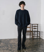 オーバーサイズウール混ミックス糸プルオーバーニットセーター 14548