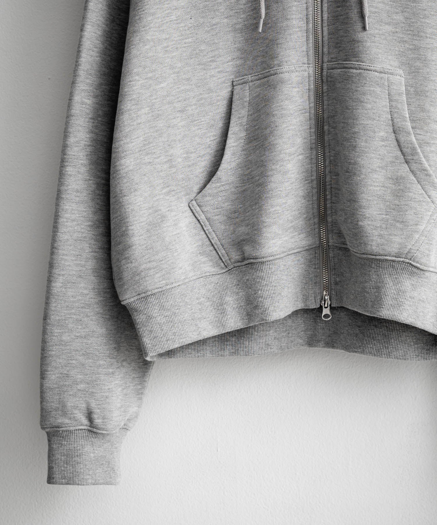 オーバーサイズ 裏毛ショート丈長袖ダブルジップパーカー 15435　【セットアップ可能】