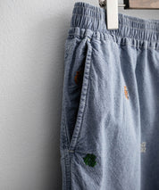 HOUSTON CHAMBRAY ALLOVER EMB EASY SHORTS シャンブレー総柄刺繍イージーショートパンツ 16180
