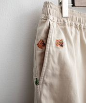 HOUSTON TWILL ALLOVER EMB EASY SHORTS コットンツイル総柄刺繍イージーワイドショートパンツ 16179