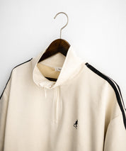 KANGOL カンゴール 別注コラボ オーバーサイズカットスエードワンポイントロゴ刺繍袖ライン半袖ハーフジップ