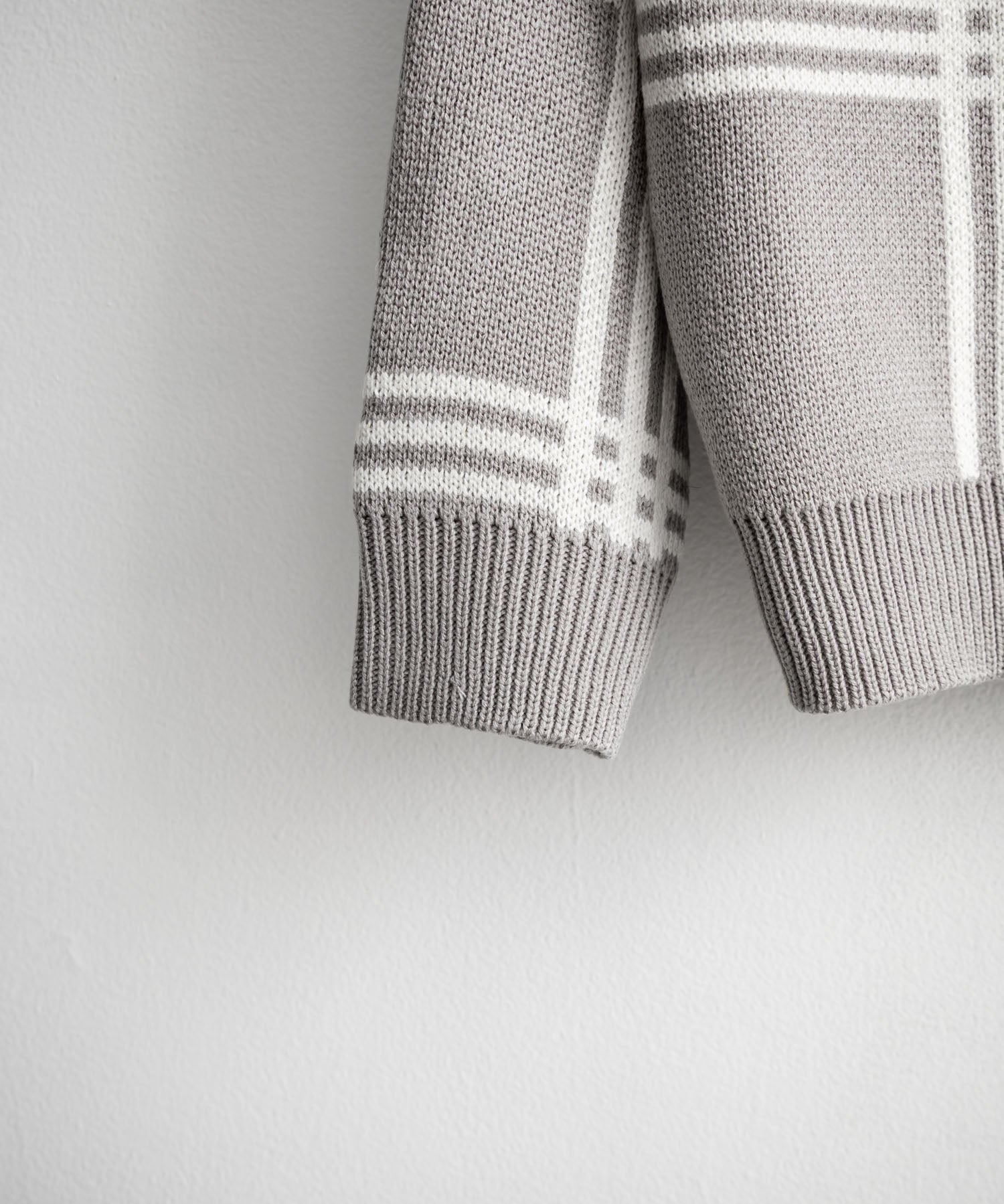 オーバーサイズ総柄Vネックボリュームニットカーディガン アーガイル柄 チェック柄 15484