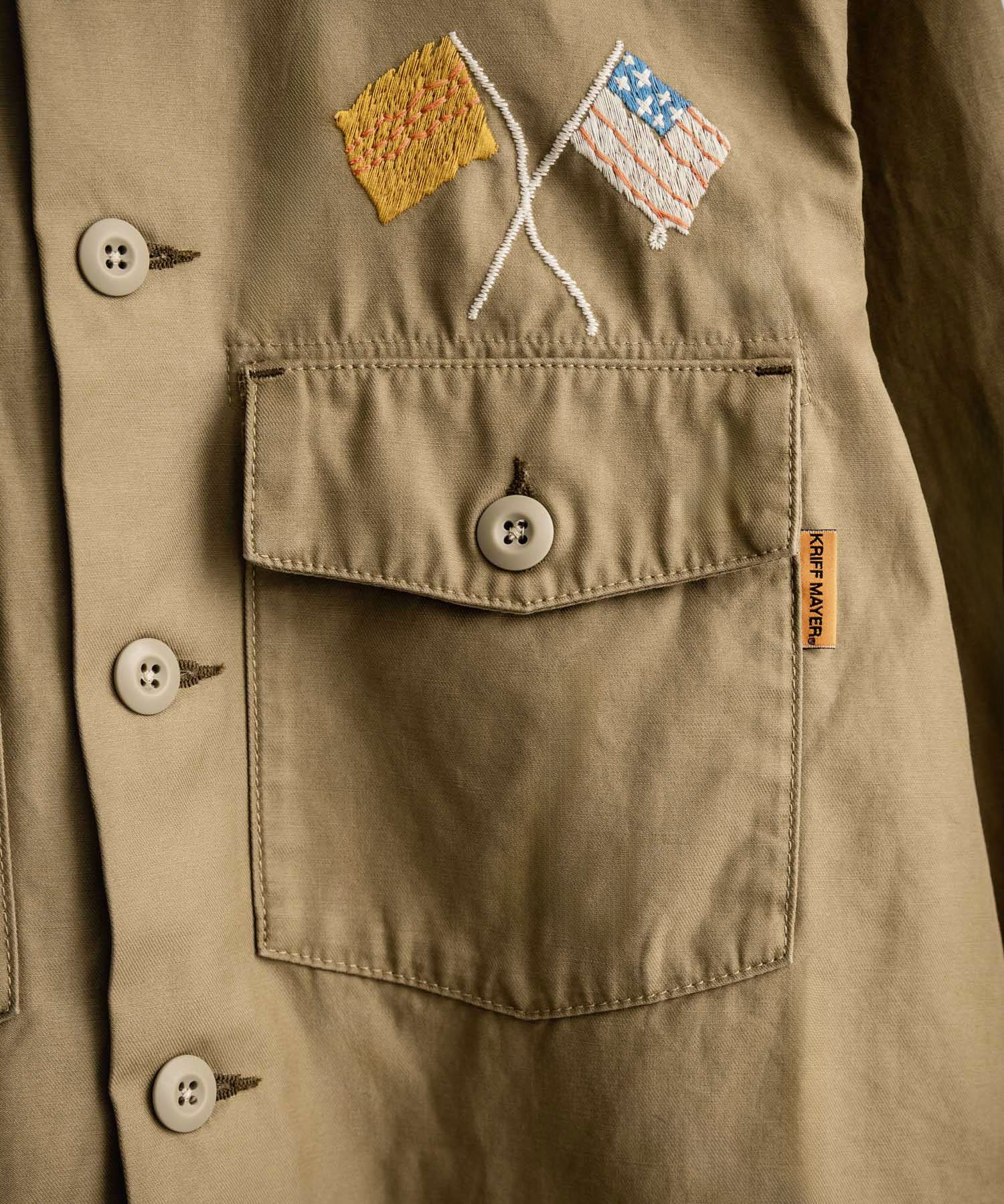 KRIFF MAYER クリフメイヤー スーベニア刺繍長袖ミリタリーシャツジャケット 2514001 14783