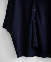 接触冷感 オーバーサイズVネックハイゲージ半袖サマーニットカーディガン 15472