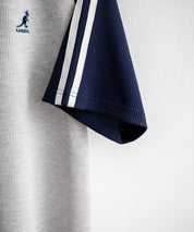 KANGOL カンゴール 別注コラボ オーバーサイズ袖ラインワッフルワンポイントロゴ刺繍ラグラン半袖Tシャツ