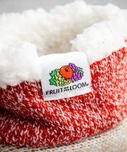 FRUIT OF THE LOOM フルーツオブザルーム カラーブロックスリッパ/クォーター丈裏ボアニット室内用スリッパ 15462