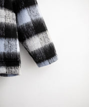 Upscape Audience アップスケープオーディエンス 日本製 国産 ECOLANA オーバーサイズシャギーチェックノーカラージャケット AUD7339 14897