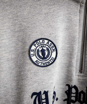 U.S. POLO ASSN. ユーエスポロアッスン half zip sweat shirt オーバーサイズ袖ラインワンポイントロゴ刺繍ハーフジップ裏毛スウェット 14862