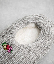 FRUIT OF THE LOOM フルーツオブザルーム 裏ボア刺繍スリッパ/ワンポイントロゴニット室内用スリッパ 15460