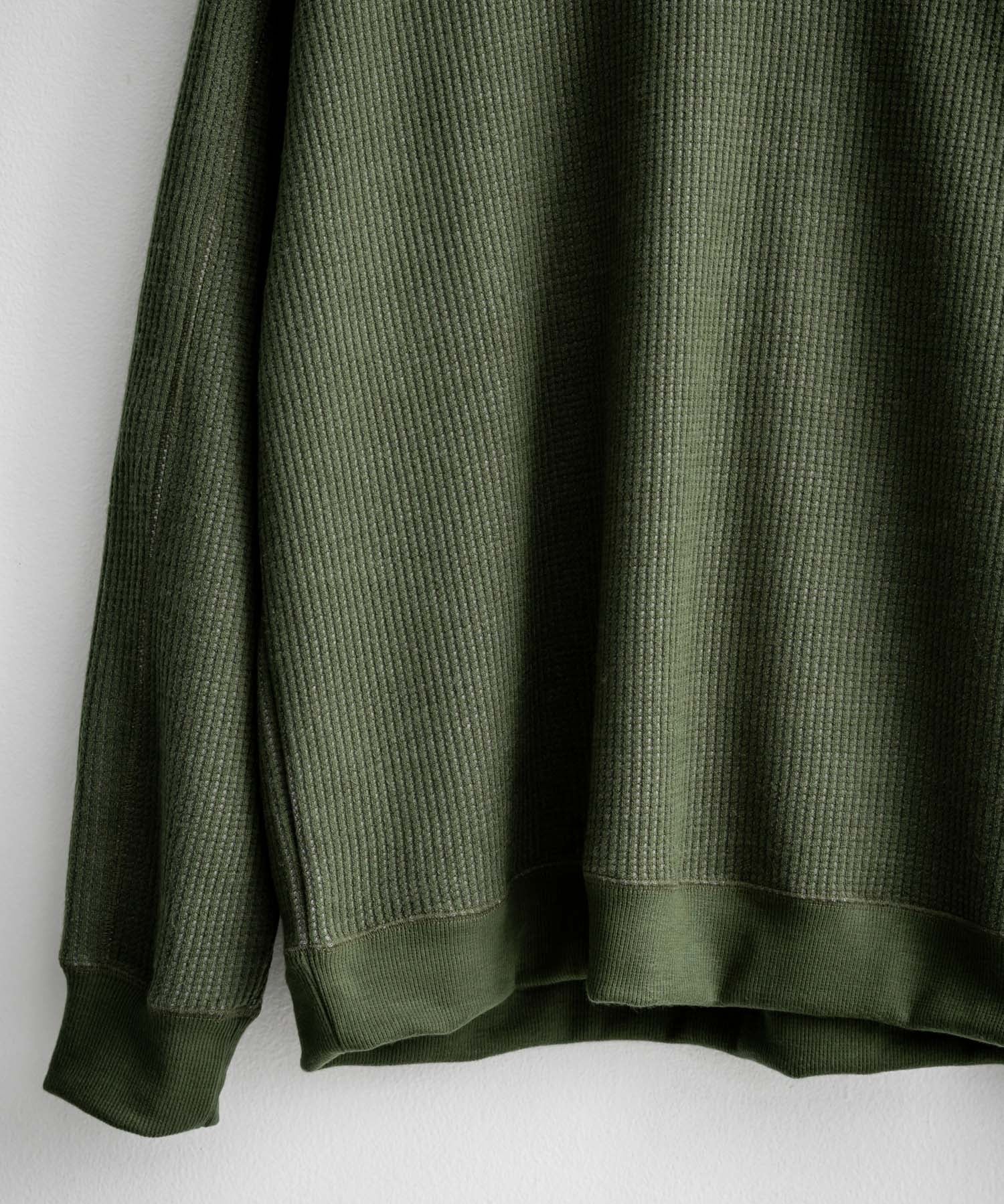 新色追加 Upscape Audience アップスケープオーディエンス 日本製 国産 ウールビックワッフルクルーネックニットソー AUD6570 14125