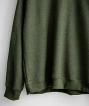 新色追加 Upscape Audience アップスケープオーディエンス 日本製 国産 ウールビックワッフルクルーネックニットソー AUD6570 14125