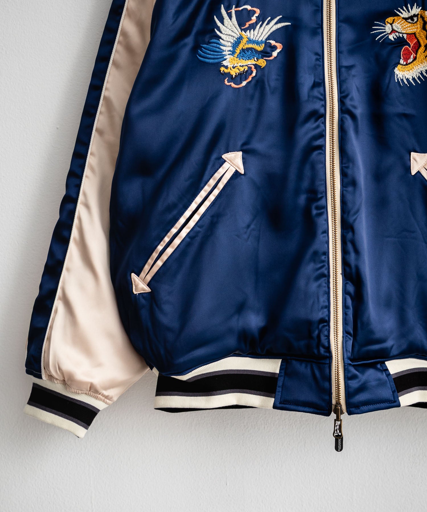 KRIFF MAYER クリフメイヤー スーベニア刺繍ひっくりスカジャン/リバーシブルダブルジップ短丈ブルゾン 2515102 14883