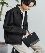 Butler Verner Sails バトラーバーナーセイルズ 日本製 国産 モールドレザーセルビッチキャンバス-ランチトート JI-2712 12319