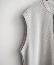 オーバーサイズ T/Cワッフルヘンリーネックタンクトップ 15577