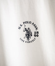 U.S.POLO ASSN. ユーエスポロアッスン バックプリント/無地/ボーダー オーバーサイズクルーショートスリーブTシャツ