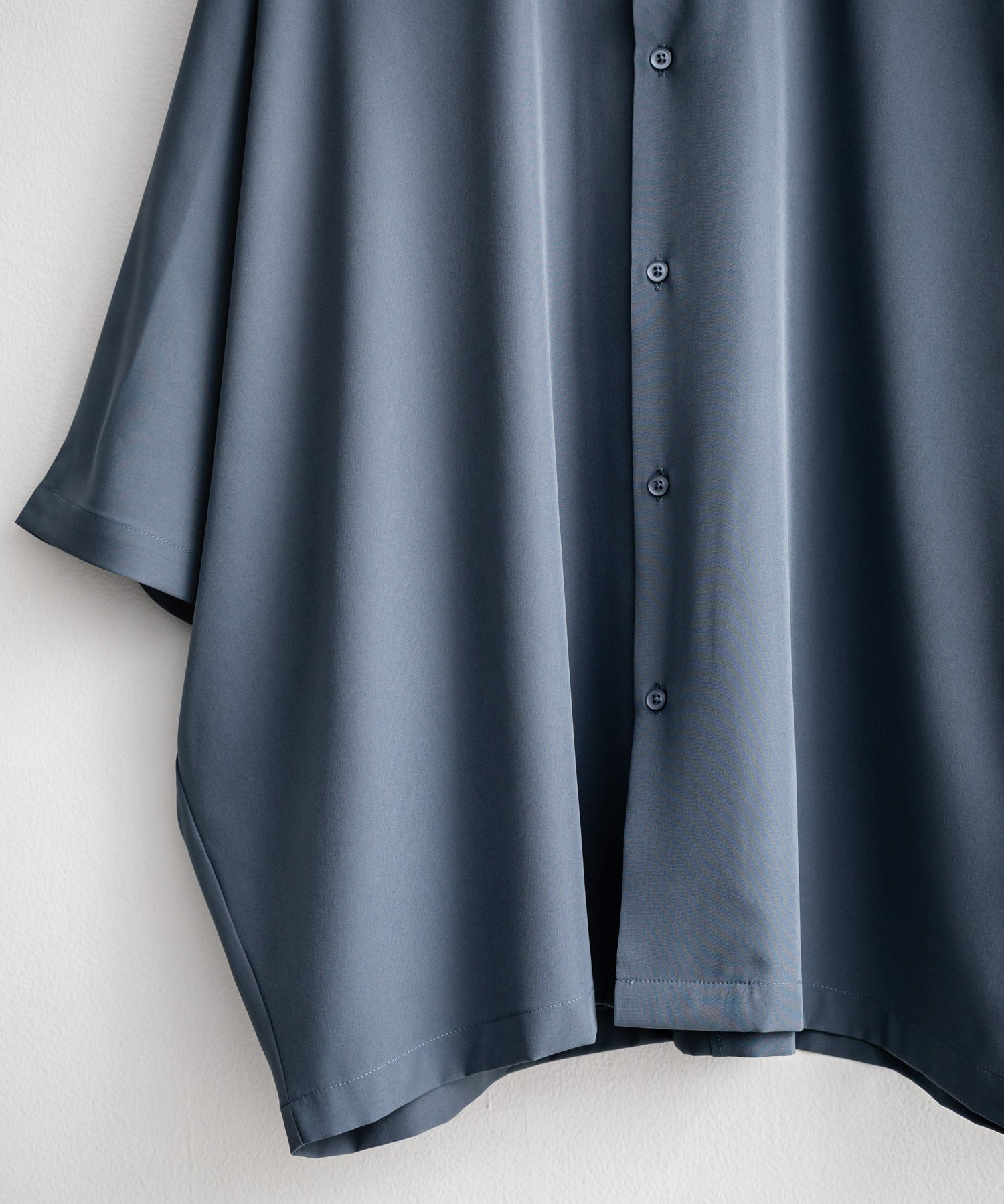 接触冷感 とろみビッグシルエットドルマン半袖シャツ 15365