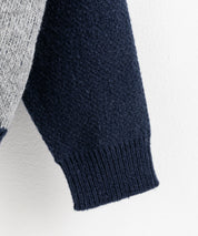 新色追加 オーバーサイズ クロスチェック柄クルーニット　14052